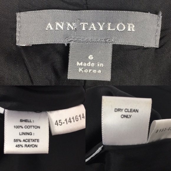 ANN TAYLOR Pants Classic Black Straight Leg Trousers Flat Front Capsule Size 6 - Picture 7 of 8